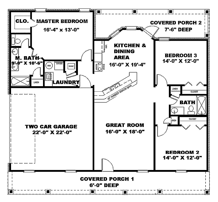 2000 Square  Foot  Home  Plans  With Wrap Around Porch Joy 